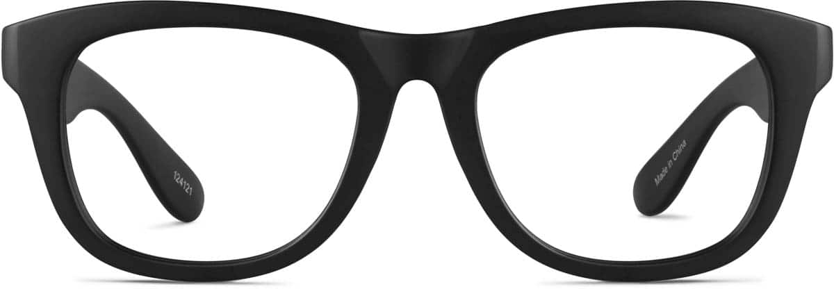 Front view of Square Glasses 124121 in Black