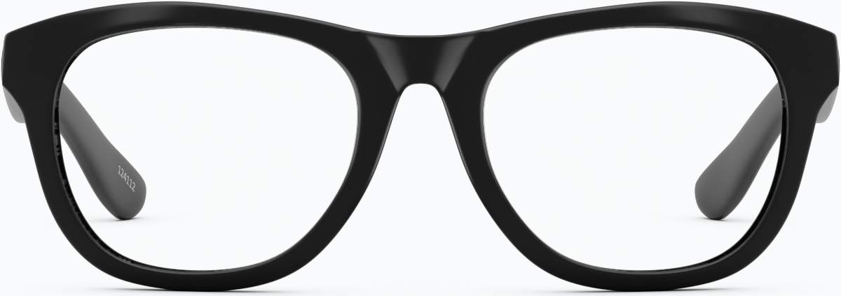Front view of Square Glasses 124121 in Black thumbnail