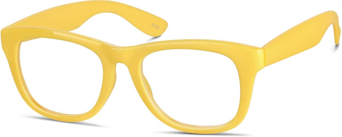 Angle view of Square Glasses 124122 in Yellow