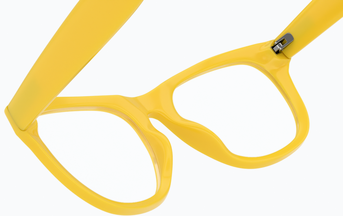 See-through view of Square Glasses 124122 in Yellow thumbnail