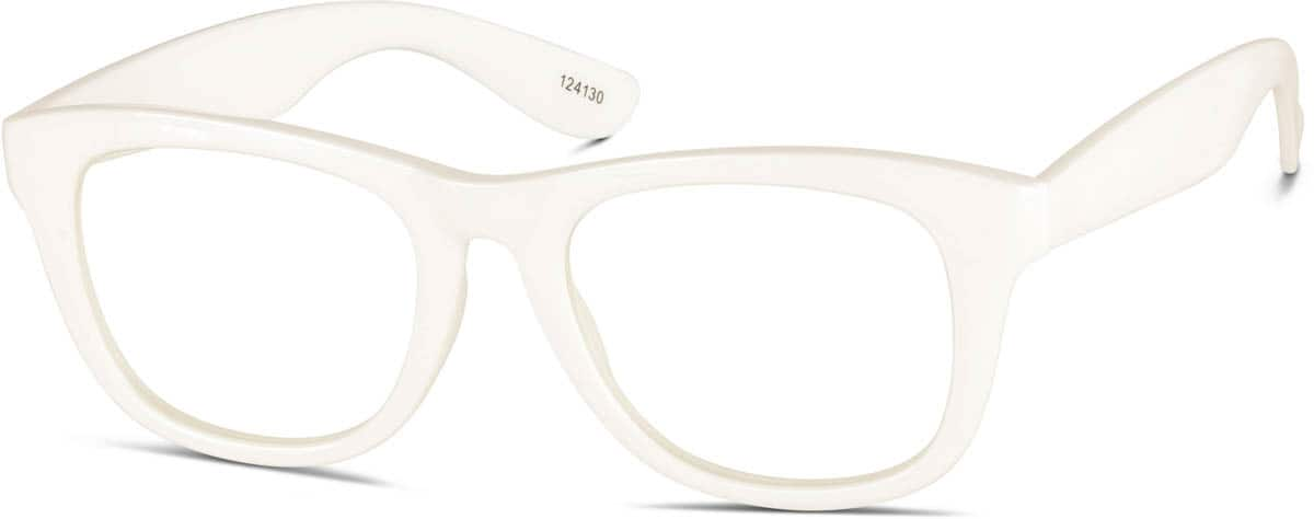 Angle view of Square Glasses 124130 in White