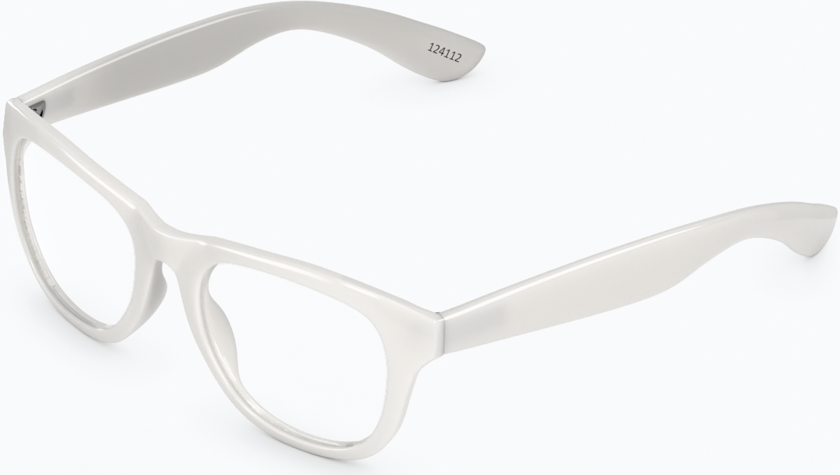 Angle view of Square Glasses 124130 in White thumbnail