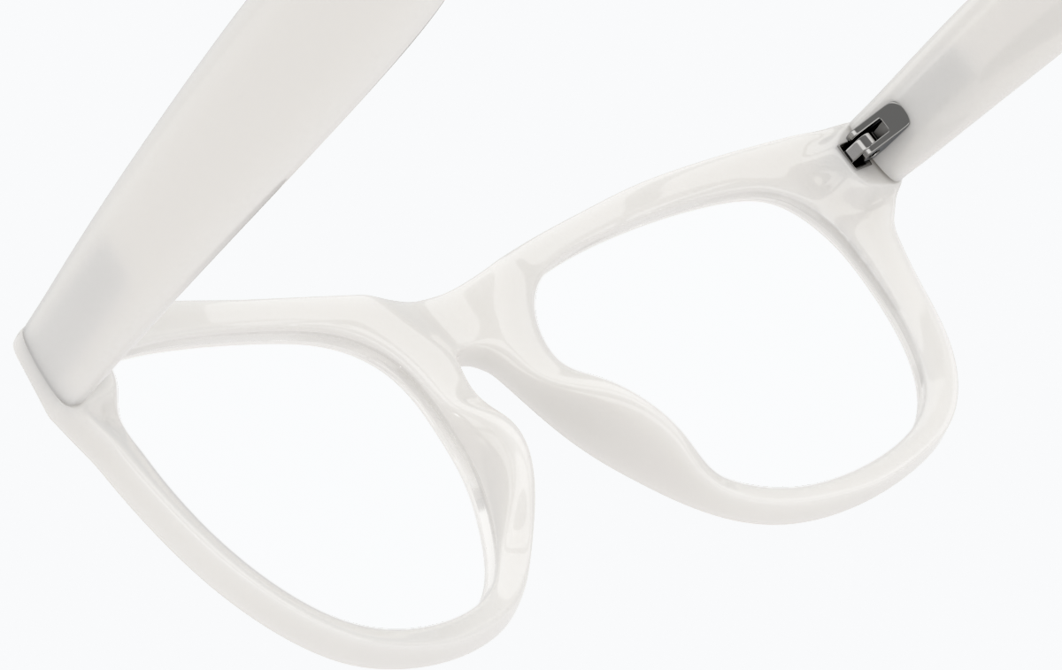 See-through view of Square Glasses 124130 in White thumbnail