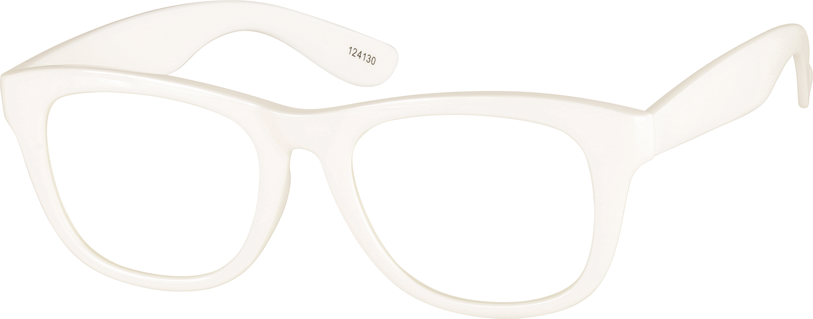 Angle view of Square Glasses 124130 in White