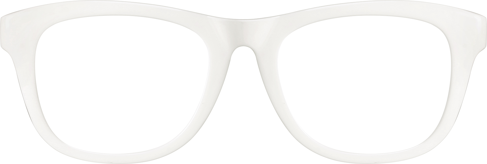 Front view of Square Glasses 124130 in White