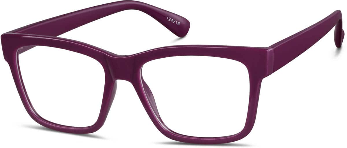 Angle view of Square Glasses 124218 in Purple