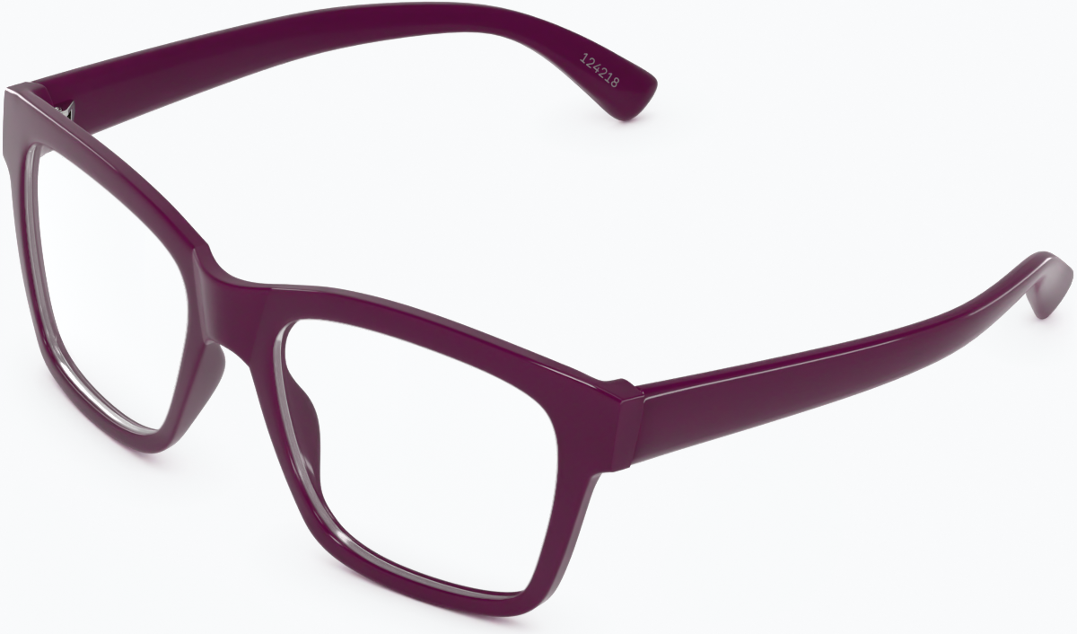 Angle view of Square Glasses 124218 in Purple thumbnail
