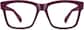 Front view of Square Glasses 124218 in Purple thumbnail