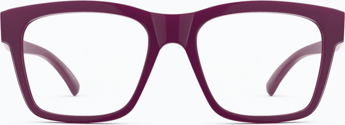 Front view of Square Glasses 124218 in Purple thumbnail
