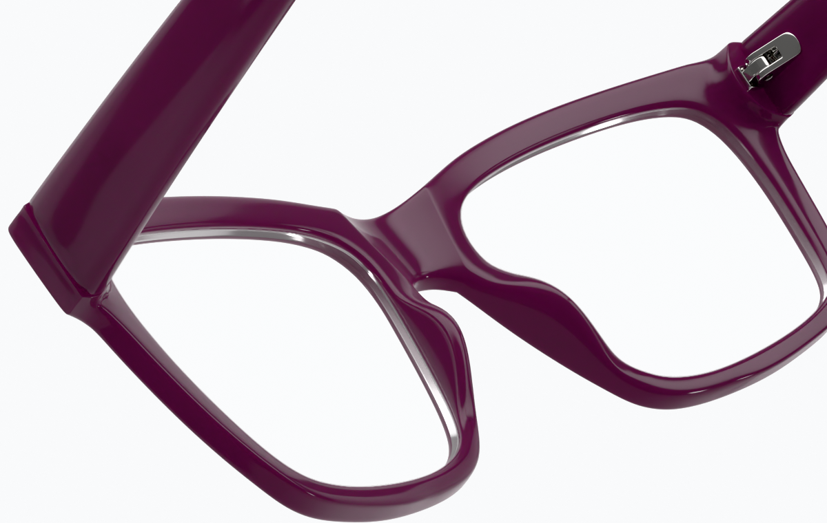 See-through view of Square Glasses 124218 in Purple thumbnail