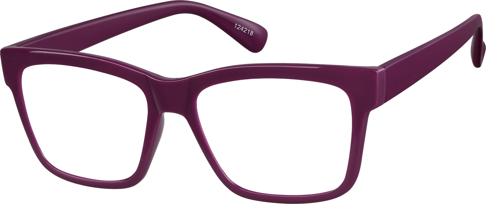 Angle view of Square Glasses 124218 in Purple