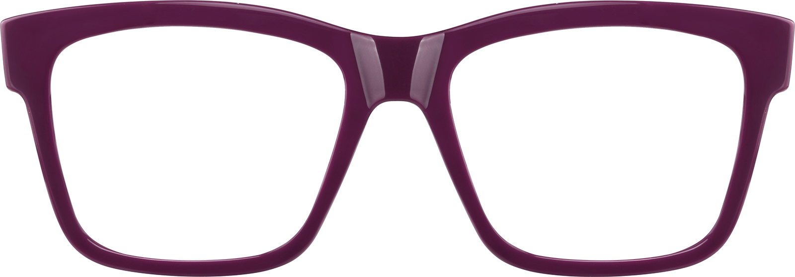 Front view of Square Glasses 124218 in Purple