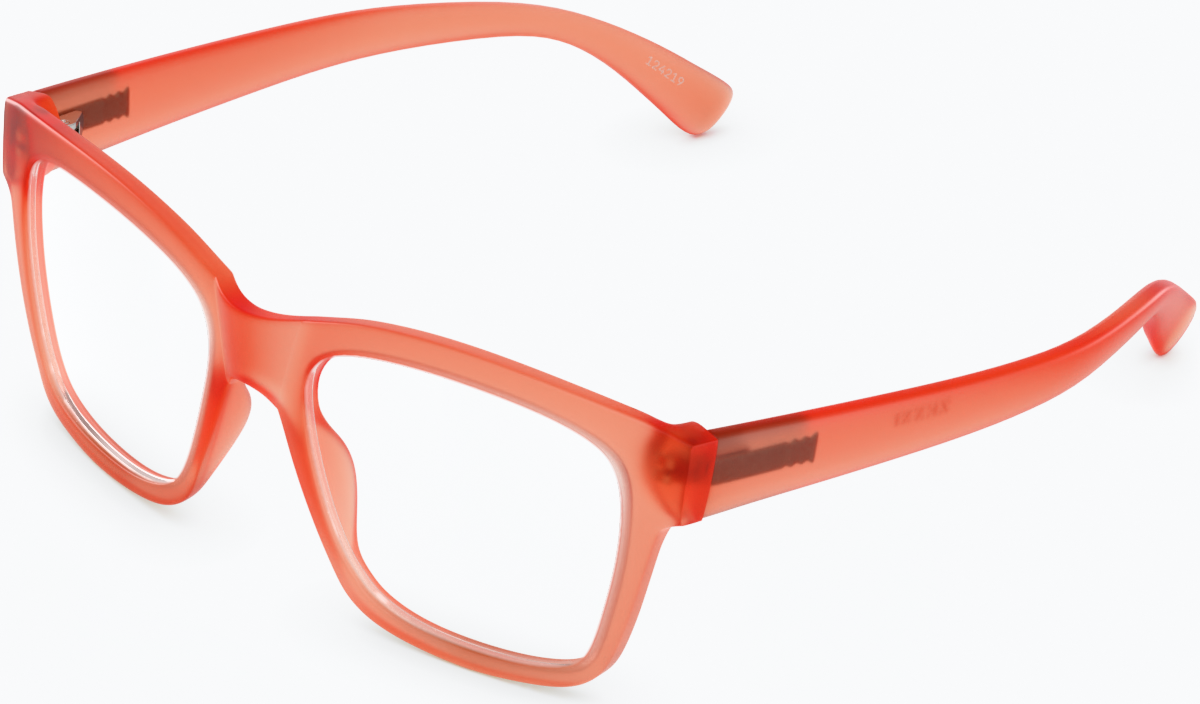 Angle view of Square Glasses 124219 in Coral thumbnail