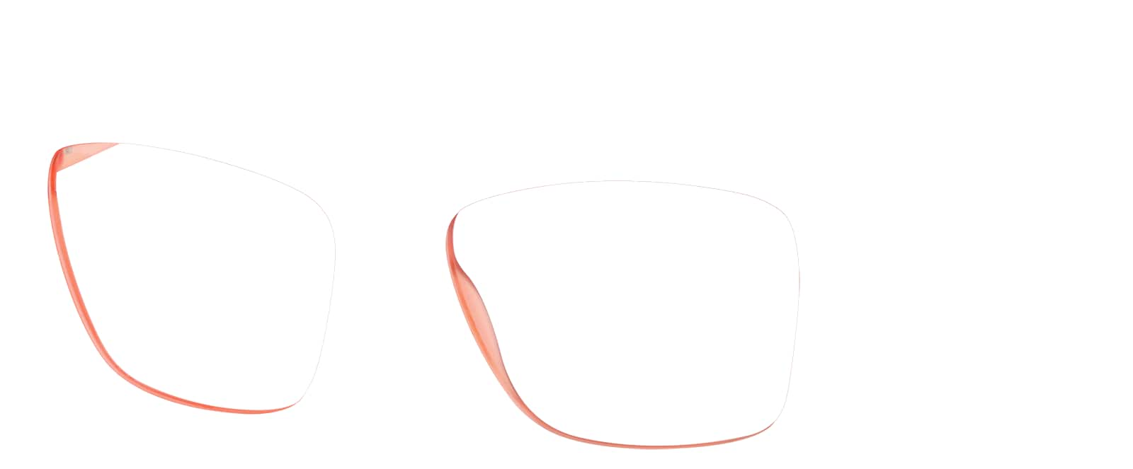 Angle view of Square Glasses 124219 in Coral