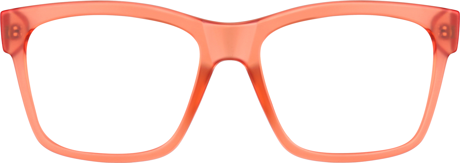 Front view of Square Glasses 124219 in Coral