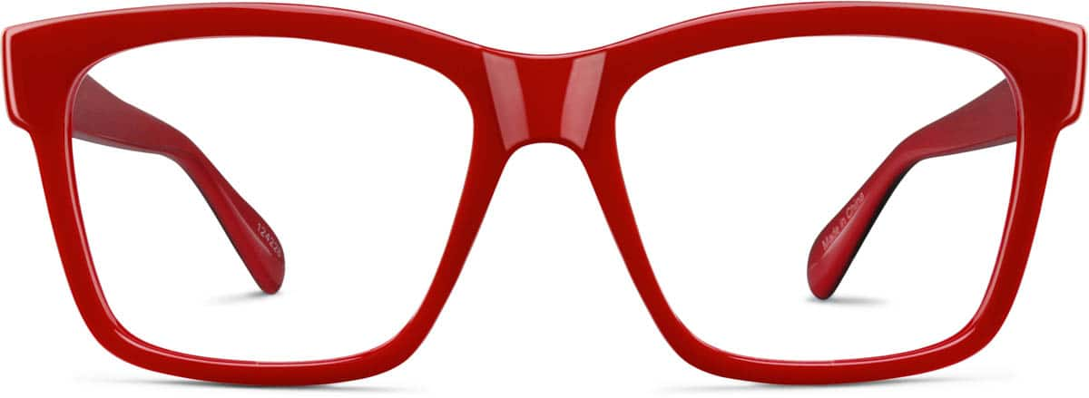 Front view of Square Glasses 124228 in Red