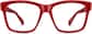 Front view of Square Glasses 124228 in Red thumbnail
