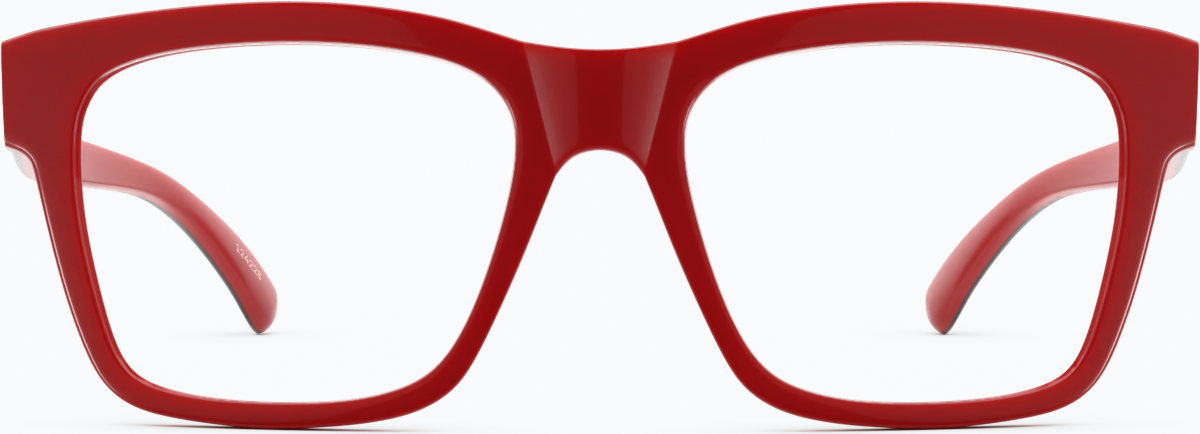 Front view of Square Glasses 124228 in Red thumbnail