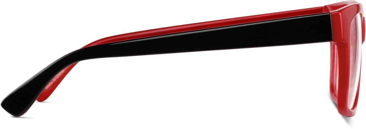 Side view of Square Glasses 124228 in Red