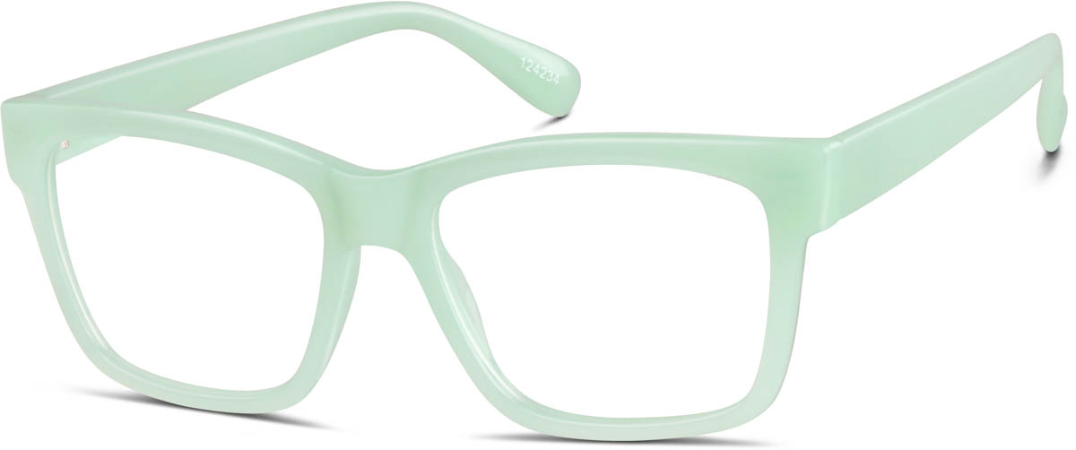 Zenni Womens Square Prescription Glasses Green TR Full Rim Frame