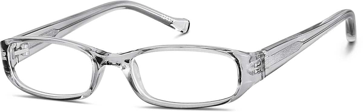 Angle view of Kids’ Rectangle Glasses 124312 in Translucent