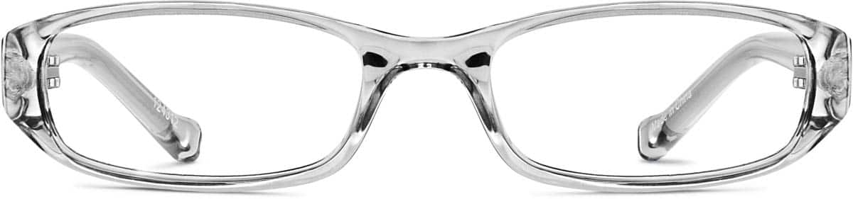 Front view of Kids’ Rectangle Glasses 124312 in Translucent