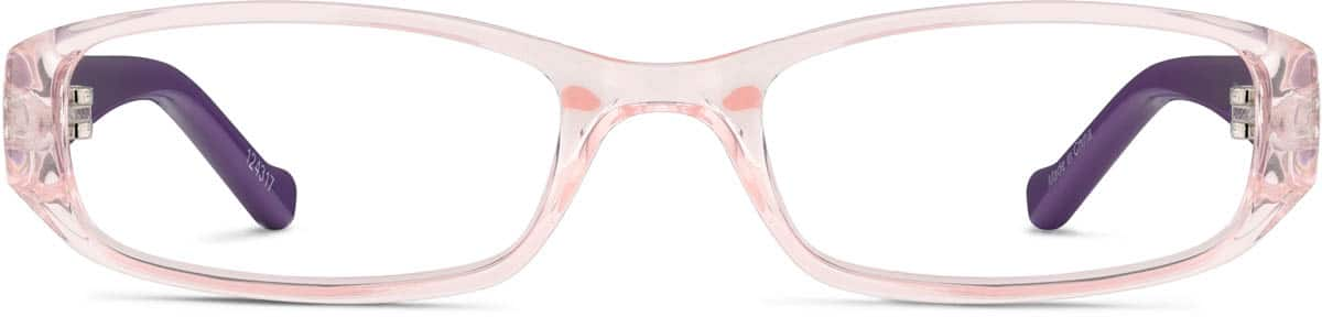 Front view of Kids’ Rectangle Glasses 124317 in Purple