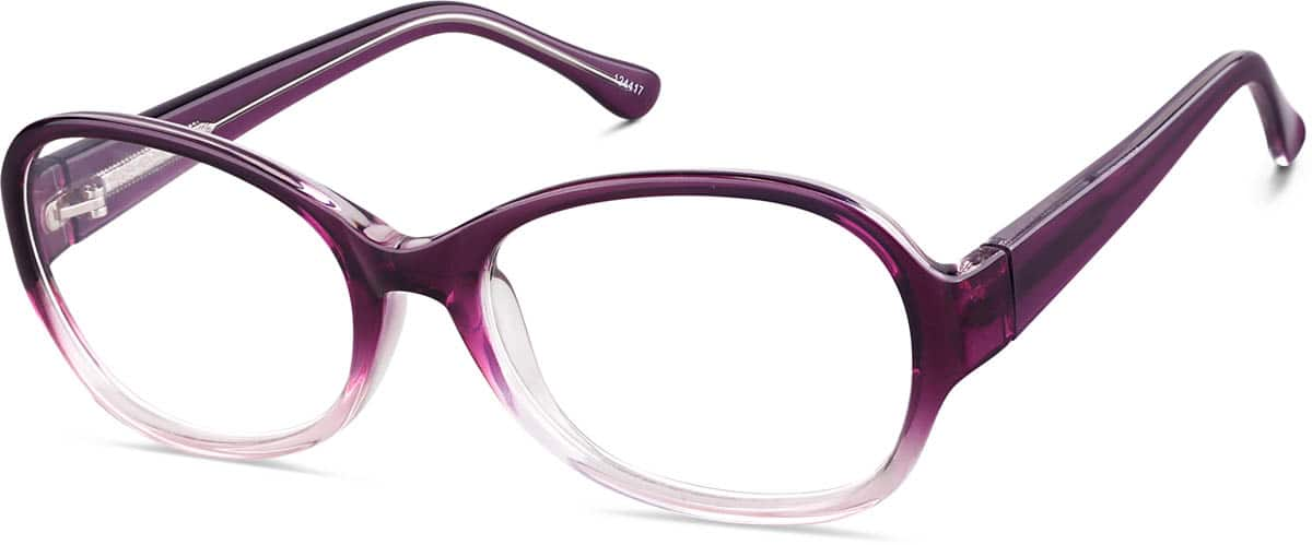 Angle view of Oval Glasses 124417 in Purple