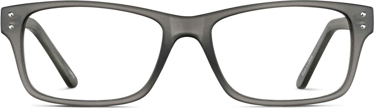 Front view of Rectangle Glasses 124512 in Storm