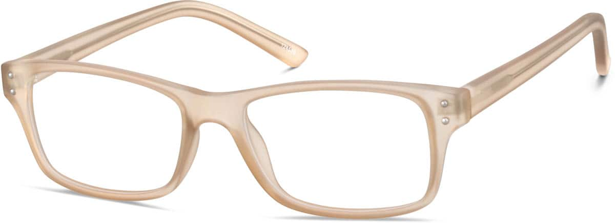 Angle view of Rectangle Glasses 124515 in Coral