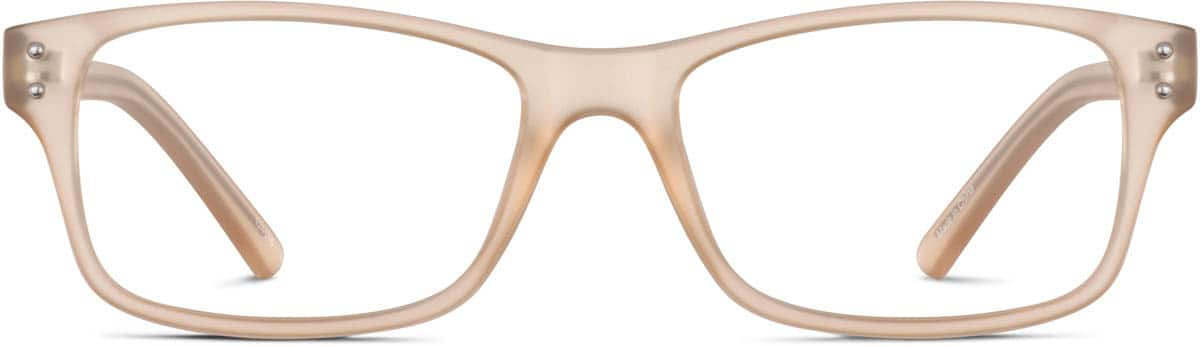 Front view of Rectangle Glasses 124515 in Coral