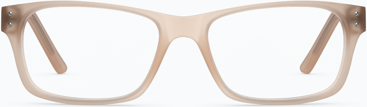 Front view of Rectangle Glasses 124515 in Coral thumbnail