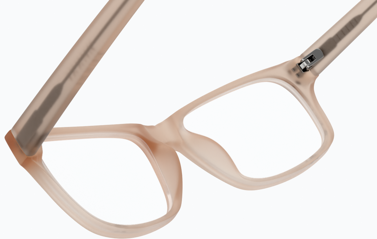 See-through view of Rectangle Glasses 124515 in Coral thumbnail