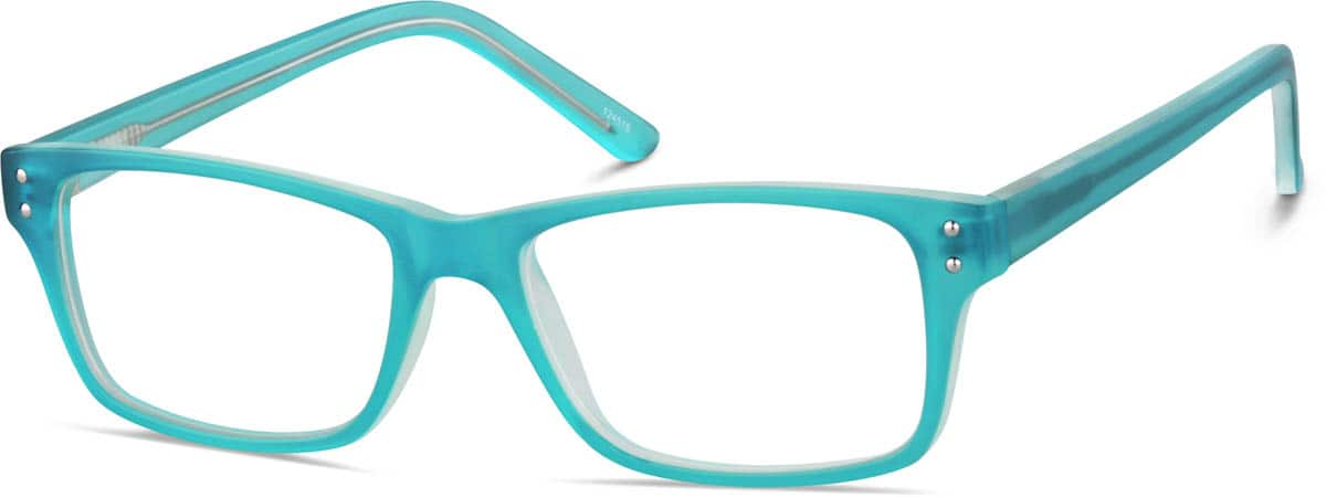 Angle view of Rectangle Glasses 124516 in Azure