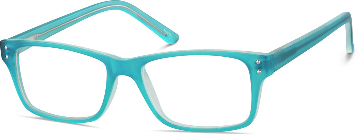 Zenni Classic Rectangle Prescription Glasses Blue Plastic Full Rim Frame