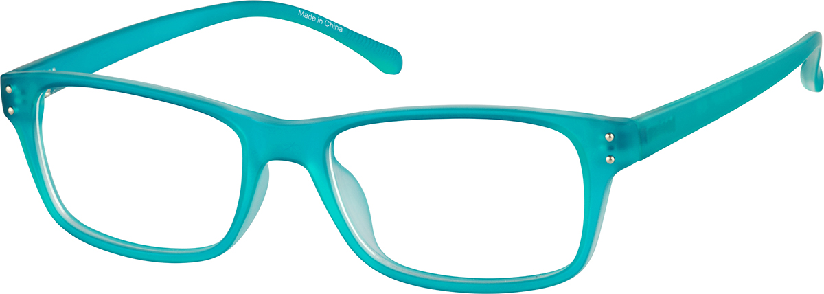 Zenni Classic Rectangle Prescription Glasses Blue Plastic Full Rim Frame