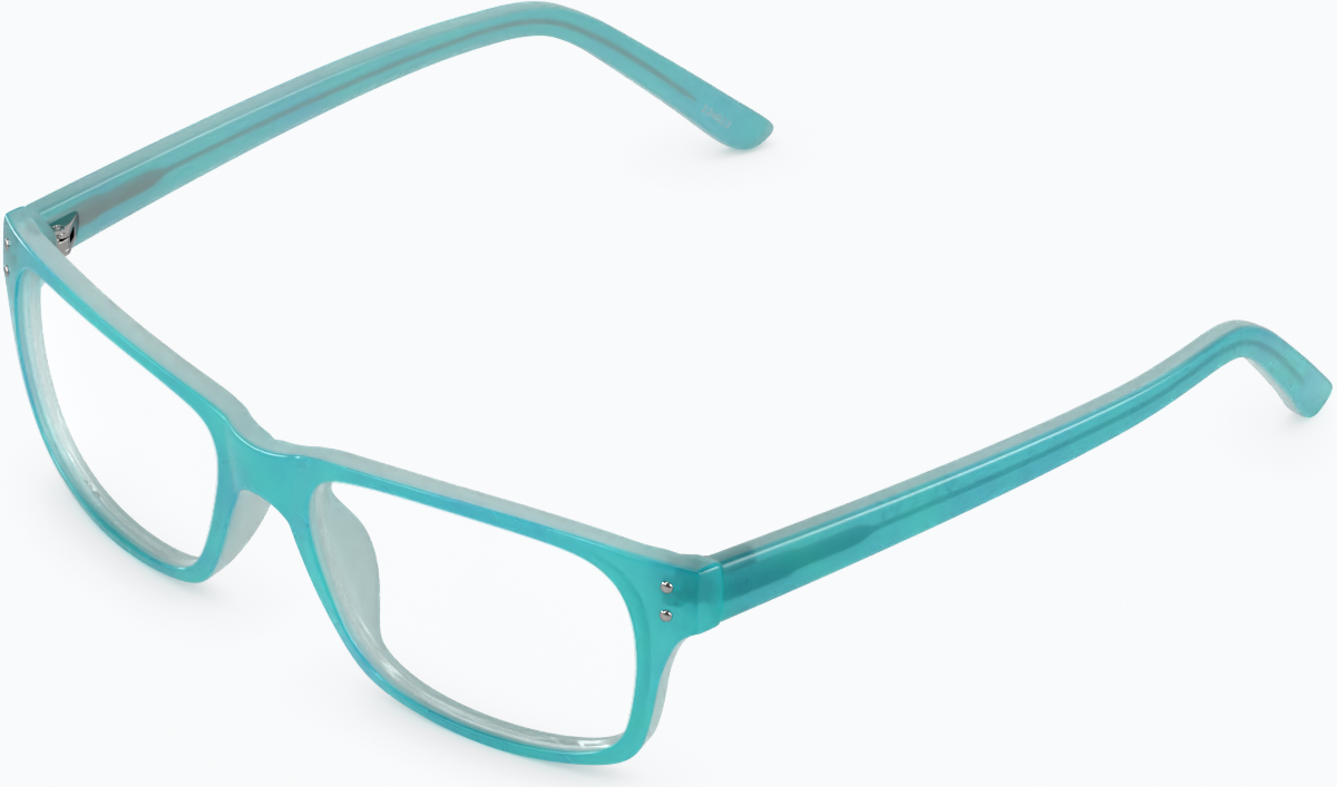 Angle view of Rectangle Glasses 124516 in Azure thumbnail