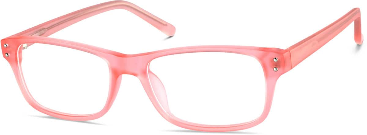 Angle view of Rectangle Glasses 124519 in Flamingo