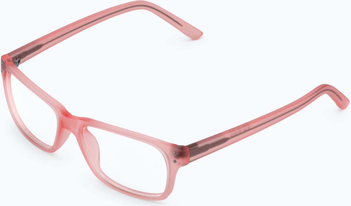 Angle view of Rectangle Glasses 124519 in Flamingo thumbnail