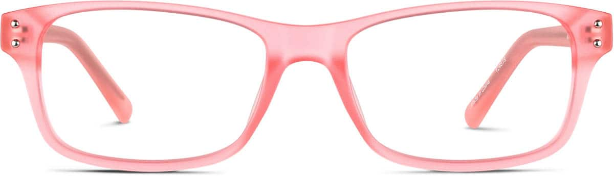 Front view of Rectangle Glasses 124519 in Flamingo