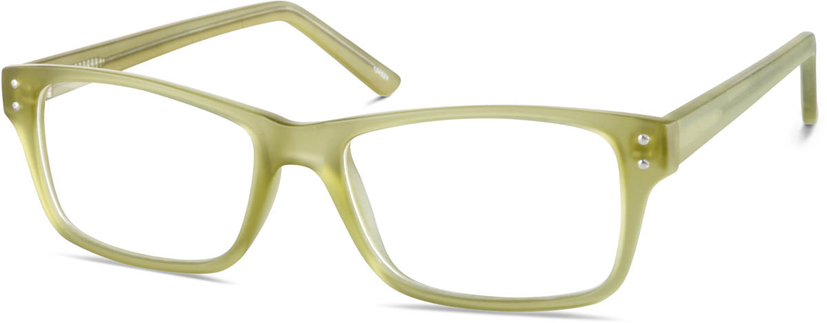 Zenni Rectangle Prescription Glasses Green Plastic Full Rim Frame