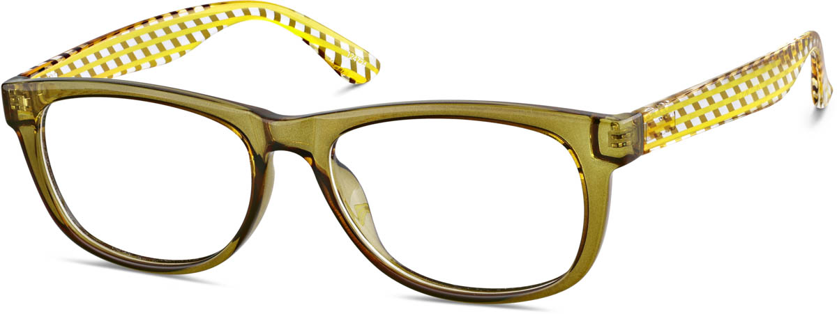 Zenni Sporty Square Prescription Glasses Green Plastic Full Rim Frame