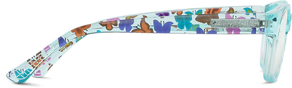 Side view of Kids' Rectangle Glasses 124816 in Blue