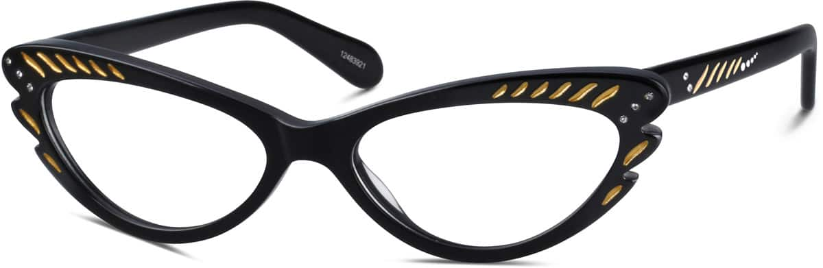 Angle view of Cat-Eye Glasses 12483921 in Black