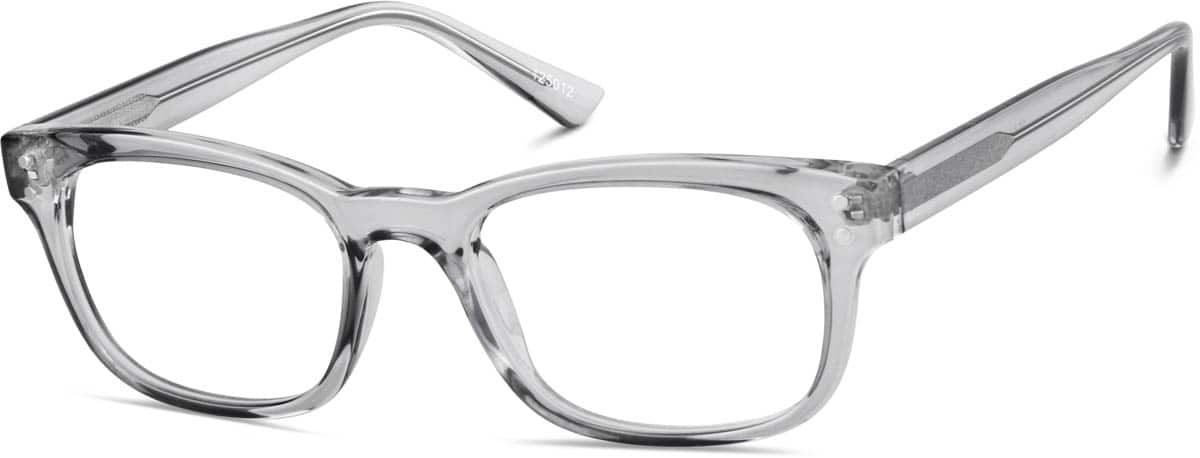 Angle view of Rectangle Glasses 125012 in Smoke