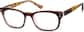 Angle view of Rectangle Glasses 125015 in Maroon thumbnail