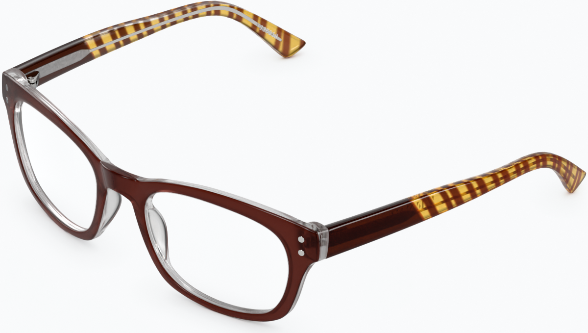 Angle view of Rectangle Glasses 125015 in Maroon thumbnail