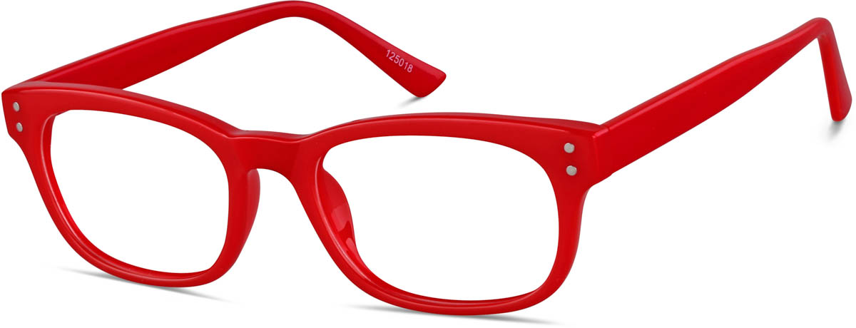 Zenni Rectangle Prescription Glasses Red Plastic Full Rim Frame