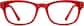Front view of Rectangle Glasses 125018 in Red thumbnail