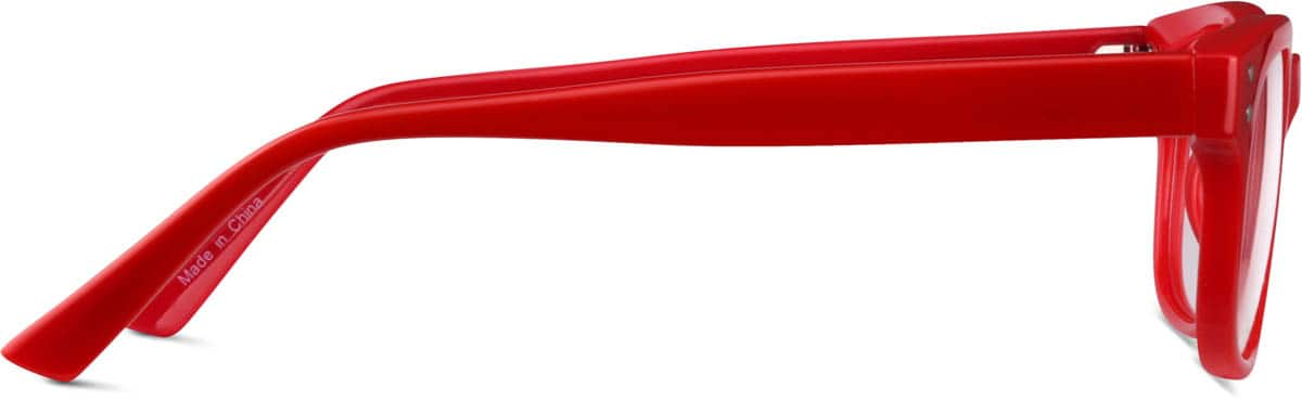 Side view of Rectangle Glasses 125018 in Red